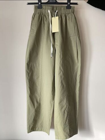 ткань сингапур цена: Повседневные брюки, Хлопок, Высокая талия, Лето, M (EU 38)