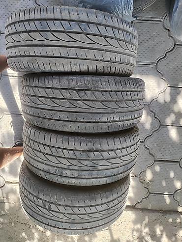 225/50R16 шина без шишек, надутая, не спускает. одетая на диски(в at lalafo.kg 225/50R16 шина без шишек, надутая, не спускает. одетая на диски(в