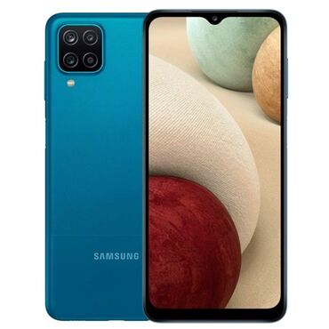 телефоны планшеты: Samsung Galaxy A12, Б/у, 64 ГБ, цвет - Голубой, 2 SIM