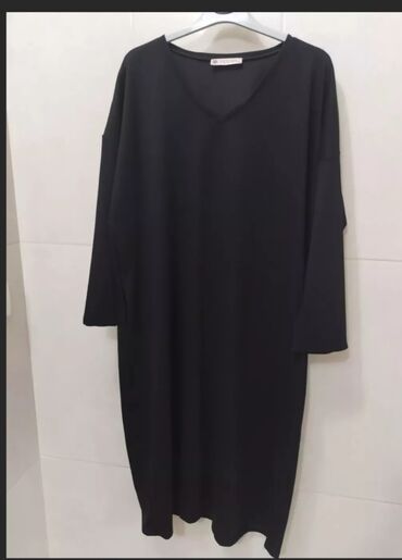 Женская одежда: Повседневное платье, Миди, 5XL (EU 50)