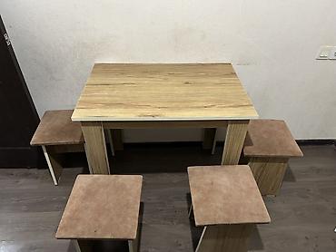 taburetkalar: Mətbəx üçün, Yeni, Açılmayan, Dördbucaq masa, 4 stul — 3