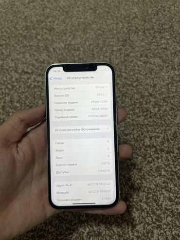офисный принтер: IPhone 12 Pro, Колдонулган, 128 ГБ, Күмүш, Коргоочу айнек, Каптама, Бөлүп төлөө менен, 76 %
