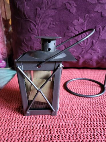 Ostali kućni dekor: Svecnjak nov fenjer. metal,staklo. Nemacki. Stalak — 8