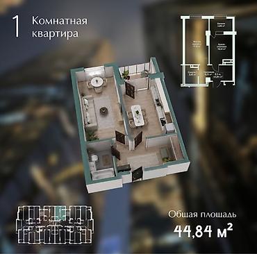 Үй куруучулардан жаңы конуштар: Курулуп жатат, Элитка, 1 бөлмө, 53 м² — 4