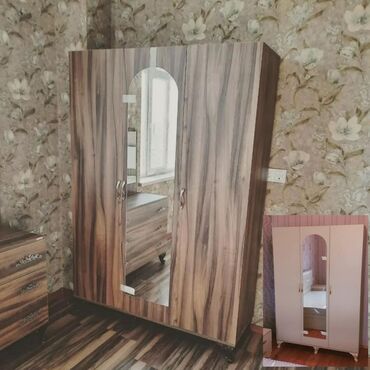 Yeni, 3 qapılı Düz dolab, Qarderob, paltar dolabı