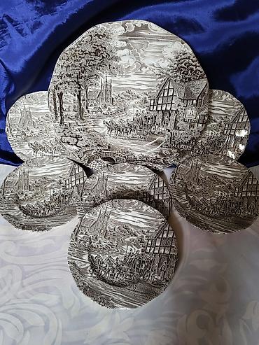 Ostali antikviteti: Engleski servis za poslastice Staffordshire iz 70ih. Engleski servis — 4