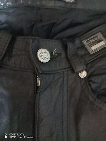 kožne patike: Muške kožne pantalone Versace Jeans Couture Unisex - Materijal — 6