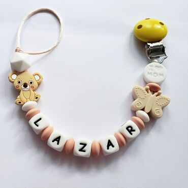 Ostale dečije stvari: Silikonski lancic za dudu ili glodalicu sa imenom po vasoj zelji na lalafo.rs — 22 Ostale dečije stvari: Silikonski lancic za dudu ili glodalicu sa imenom po vasoj zelji — 22