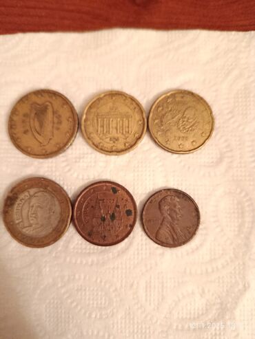 Sikkələr: Kolleksiya üçün köhnə sikkələr və medalion asqısı - — 6