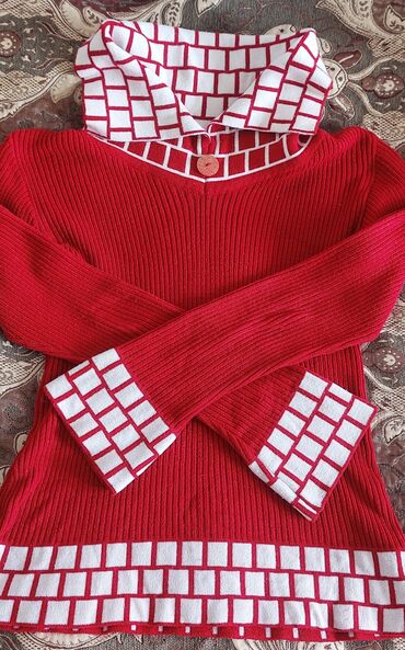 hörüklü qadın sviterləri: Женский свитер L (EU 40), цвет - Красный