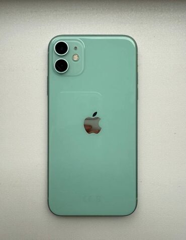 телефоны в ош: IPhone 11, Б/у, 128 ГБ, Зеленый, Зарядное устройство, Коробка, Чехол, 83 %