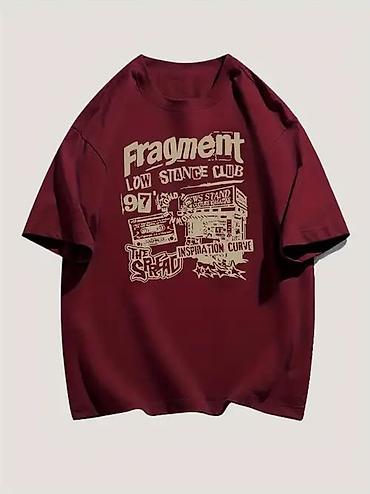 90 стилл: Бордовая футболка с принтом Fragment Low Stance Club. - Цвет — 1