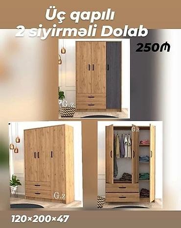 Dolablar: ✨__*Üç qapılı / 2 siyirməli Dolab 250 Azn* *Rəng seçimi kotalıqdan* — 1