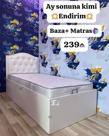 ucuz yataq: Новый, Односпальная кровать, С подъемным механизмом, С матрасом, Без выдвижных ящиков, Азербайджан