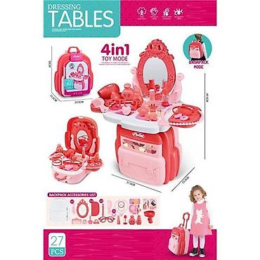 sandale bele: Toaletni sto kofer – 4u1 set za igru uloga (Teddy Kids) Šifra — 1