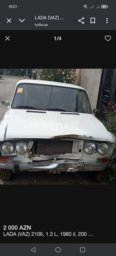 лада ваз: Ağ rəngli, dördqapılı sedan avtomobil. Avtomobilin qabaq hissəsində