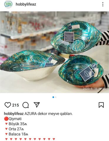 bıçaq satılır: AZZURRA brendine aid bir qab. Satilan qab böyük razmerdendir