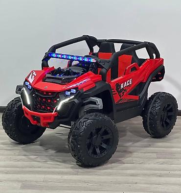 kiçik maşınlar: 🚙 Jeep Auto 4×4 Buggy 12V – Uşaq Elektromobili (Qırmızı və ağ rəng ) — 4
