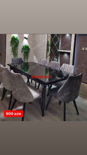 Masalar: Qonaq otağı üçün, Yeni, 6 stul