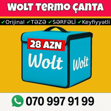 restoran avadanliq: Wolt Canta - Salafan ( Termo Canta) YENİ – Orijinal WOLT Termo
