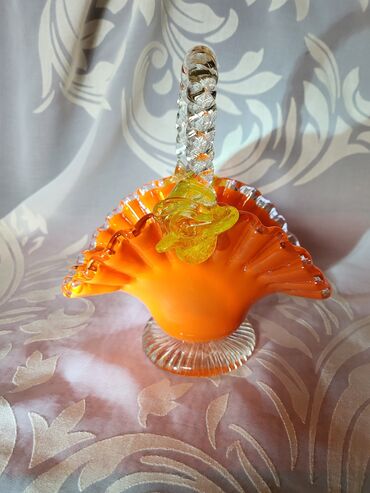 Ostali kućni dekor: Murano nova korpa,duvano staklo 70te. Korpica nova,sve na njoj je — 5