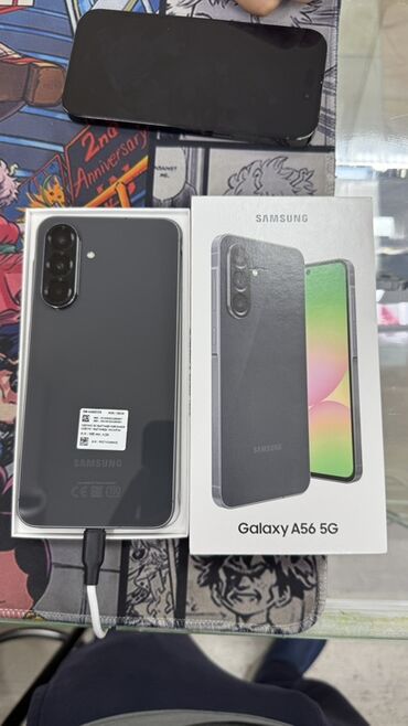 телеви: Samsung Galaxy A55, Новый, 128 ГБ, цвет - Серый, 2 SIM