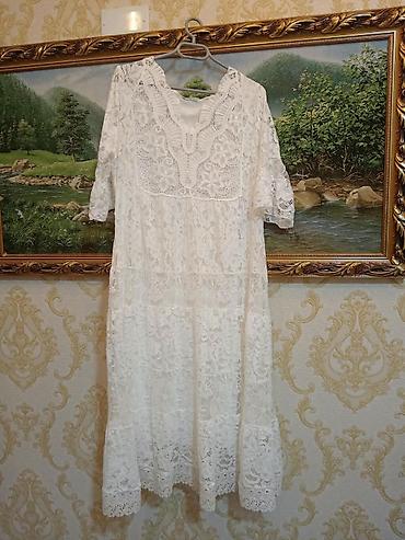 cehrayi don: Ağ rəngli krujeva paltar - Stil: Bohem/romantik - Material: Tam — 2