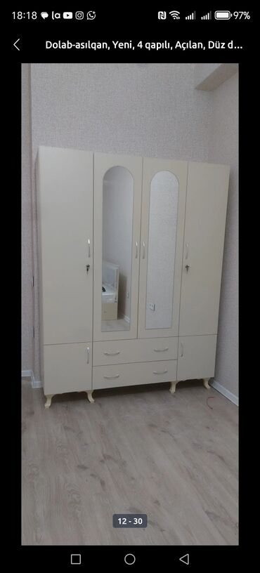 Dolablar: Yeni, Açılan, 4 qapılı Düz dolab, Dolab-asılqan — 8