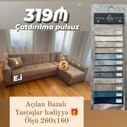 Masa və oturacaq dəstləri: Künc divan, Yeni, Açılan, Bazalı
