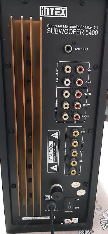 inter m: Musiqi mərkəzi,dinamiklər. 5+1 Aktiv Sabvufer "İNTEX".Daxili Bluetooth — 2