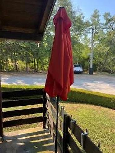 Suncobrani, tende i paviljoni: Veliki baštenski/suncobran za terasu – crveni - Prečnik krošnje — 15