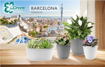 сжатый воздух: Горшок для цветов с фиксируемым поддоном InGreen коллекция Barcelona