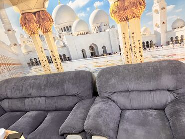 диван из палет: Гарнитур для зала, Кресло, Диван, цвет - Серый, Б/у