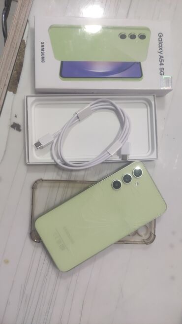 samsung e890: Samsung Galaxy A54 5G, 128 GB, rəng - Sarı, Düyməli, Barmaq izi, Face ID