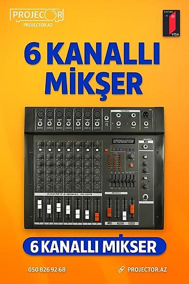 səs mikşeri: 6 kanallı audio mikser 2500 w - 6 ayrı giriş kanalı – hər kanalda — 1