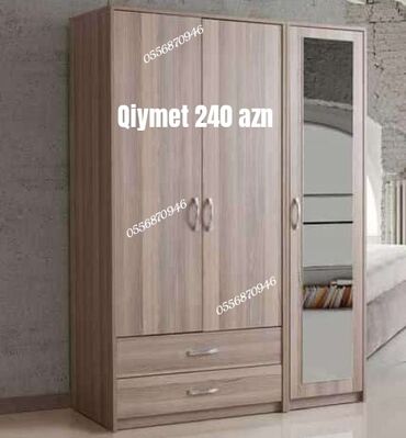 Yeni, Açılan, 3 qapılı Düz dolab, Şifonyer, Azərbaycan