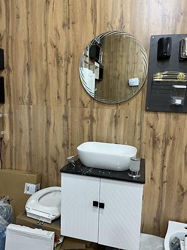 шкаф в ванную: Hamam üçün lavabo dəsti – modern dizayn Təsvir: - Üstdən quraşdırılan — 1