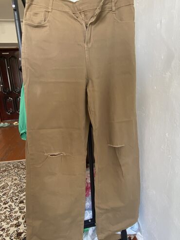 джинсы размер 42: Повседневные брюки, Широкие, Средняя талия, Лето, XL (EU 42), 2XL (EU 44), 3XL (EU 46)