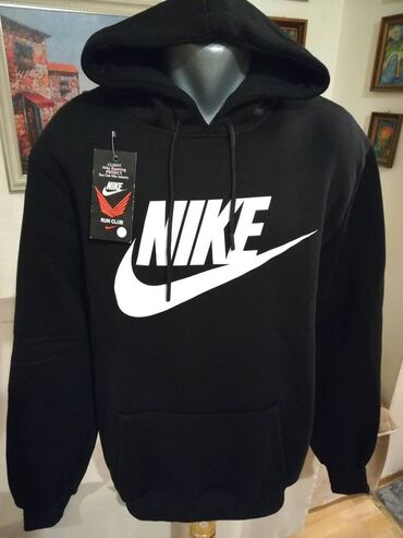 nike dukserice: Sweatshirt, 2XL (EU 56), Nike, color - Black, With a hood