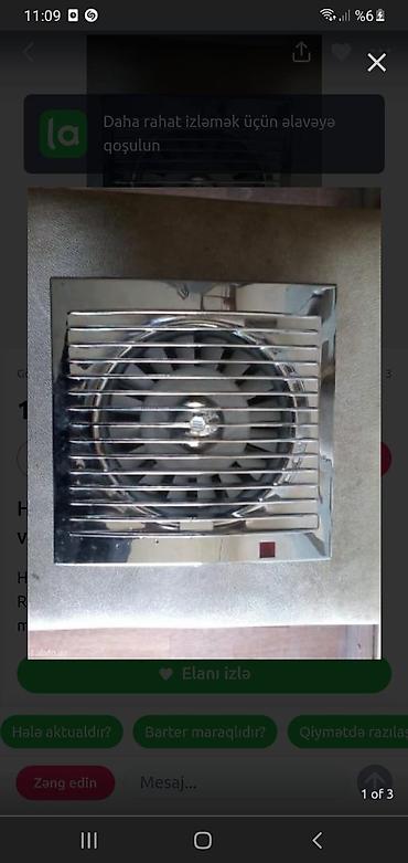 ventilyator satisi: Hamam otağı üçün hava çəkən ventilyator yaxşı vəziyyətdə satılır — 1