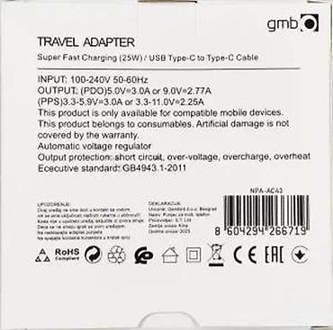 Kablovi za telefone: Punjač 25W PD – Super Fast Charging + USB-C na USB-C kabl - Snaga: 25 — 24