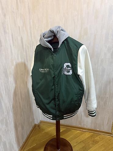 godəkcə sumqayıt: Unisex kollecsiya tipli “varsity” gödəkçə - Rəng: tünd yaşıl bədən — 1