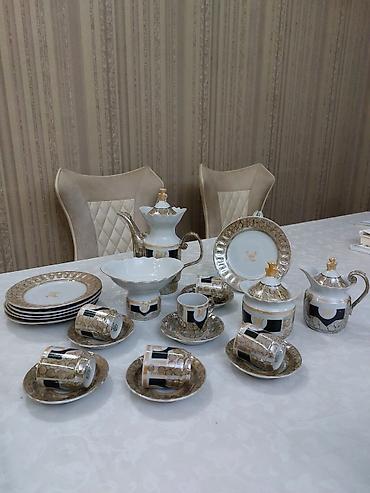 cay servizi: Çay dəsti, rəng - Qızılı, Farfor — 3