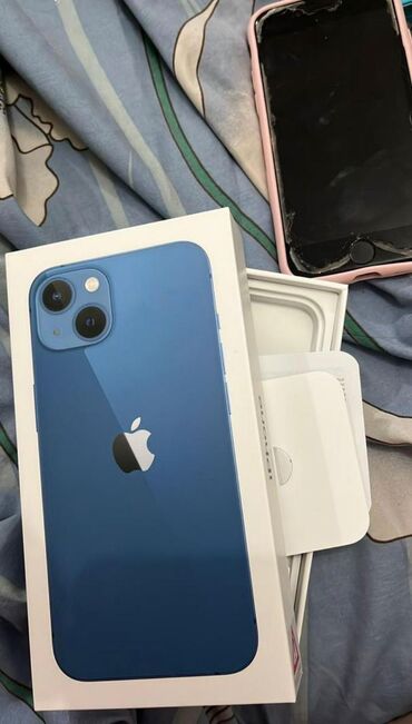 iphone 13 qiymət: IPhone 13, 128 ГБ, Голубой, Отпечаток пальца, Беспроводная зарядка, Face ID