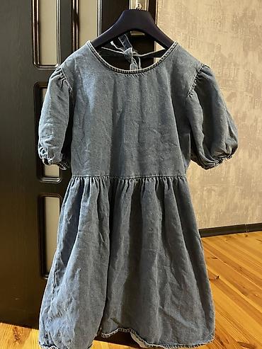 Denim/qalın pambıq qarışımından qız uşaqları üçün paltar. S-M olchu lalafo.az -da Denim/qalın pambıq qarışımından qız uşaqları üçün paltar. S-M olchu