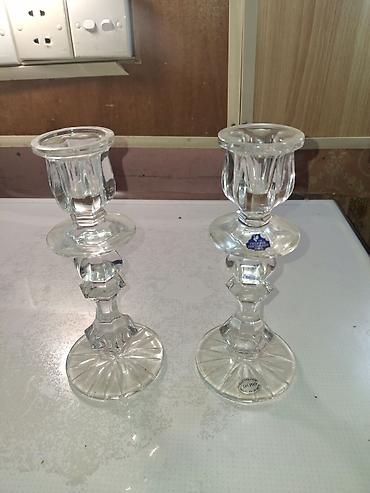 Şamdanlar: Məhsul: Gusev Kristal Zavodu əl işı şamdan dəsti (2 ədəd) Təsvir: - — 1