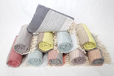 Полотенца: Пляжные/банные полотенца-пледы (пештемали) - Тип: тонкие — 16