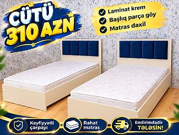 İki ədəd tək çarpayı dəsti - Cütü 310 AZN - Material: krem rəngli