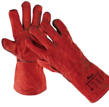 Turizam i odmor: Zastitne rukavice za zavarivanje, crvene boje, od govedjeg spalta