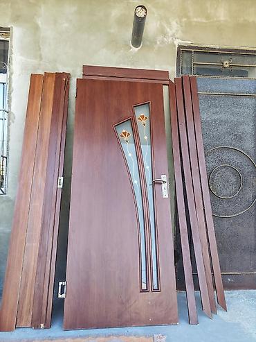 islenmis taxta: Otaq qapısı dəsti - Material: taxta əsaslı, tünd qəhvəyi rəngli örtük — 3